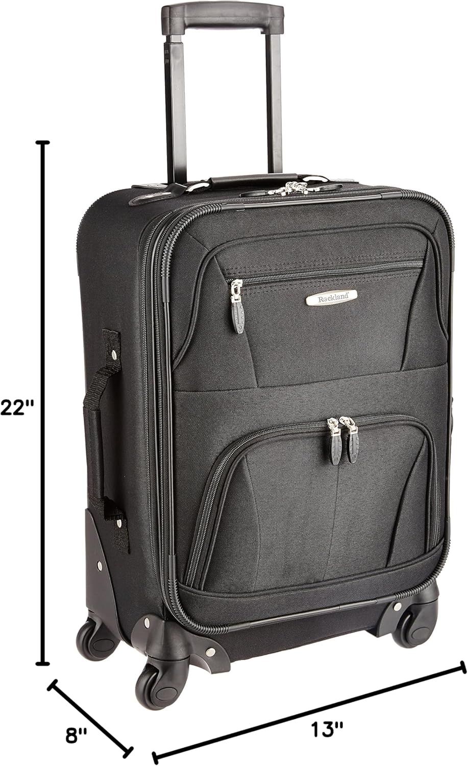 Expandable Spinner Carry On, Black, 19-Inch