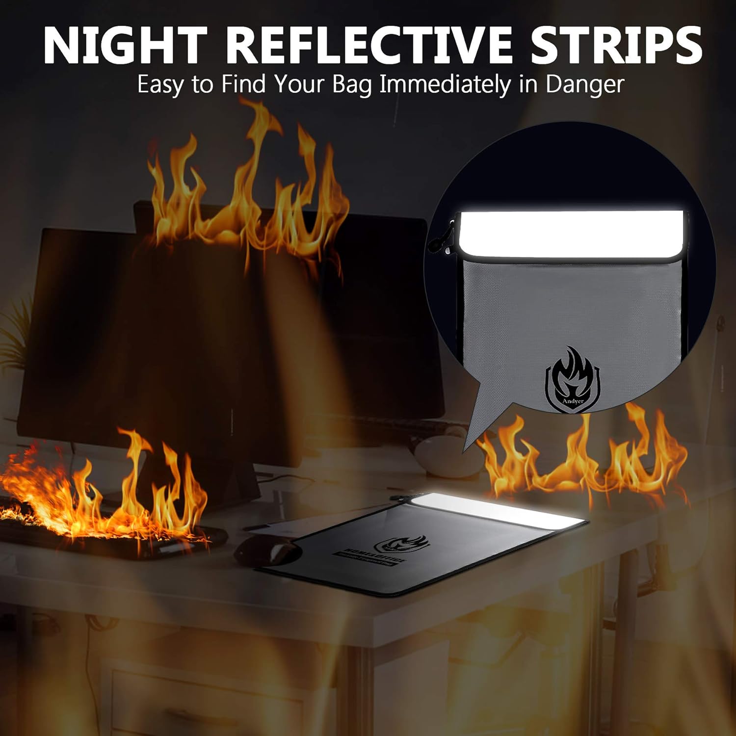 Upgraded Two Pockets Fireproof Document Bag - Secure Style with the Limited Canadian Offer